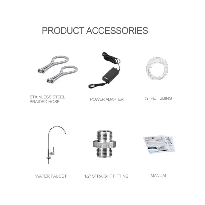 Under Sink Dual Outlet Ultrafiltration Water Purifier 0.55 GPM with Smart LED Filter Replacement Reminder, 0.01 Micron UF Membrane and Double Activated Carbon Filter, Tankless Design for Kitchen Use