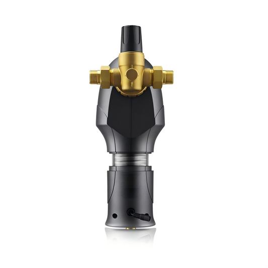 Whole‑House Brass In‑Line Pre‑Filter with Magnetic Capture, 40‑Micron Mesh, Approx. 6.6 GPM Flow