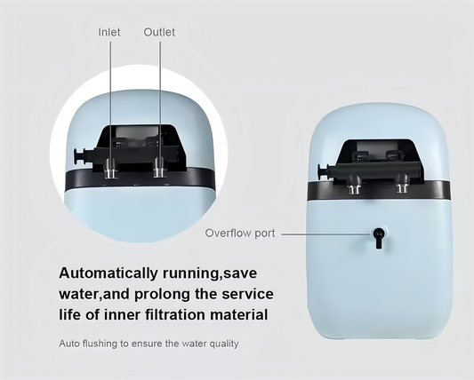 4.4 GPM Smart Whole House Water Softener with 3.3-Gallon Salt Tank, Intelligent Control Valve, Reverse Regeneration, Leak Protection & Wireless Remote