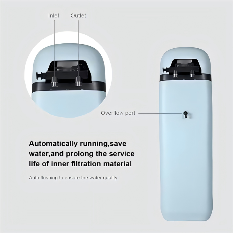 8.8 GPM Smart Whole House Water Softener with 5.3-Gallon Salt Tank, Intelligent Control Valve, Reverse Regeneration, Leak Protection & Wireless Remote