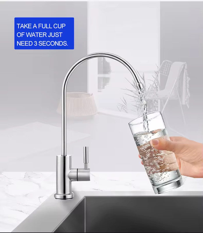 Under Sink Dual Outlet Ultrafiltration Water Purifier 0.5 GPM with LED Display, MWCNT-PAN Composite Membrane and Ceramic Activated Carbon Filter, Tankless Smart System for Kitchen Use