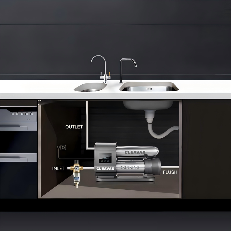 Under Sink Dual Outlet Ultrafiltration Water Purifier 0.55 GPM with Smart LED Filter Replacement Reminder, 0.01 Micron UF Membrane and Double Activated Carbon Filter, Tankless Design for Kitchen Use