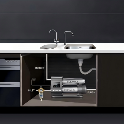 Under Sink Dual Outlet Ultrafiltration Water Purifier 0.55 GPM with Smart LED Filter Replacement Reminder, 0.01 Micron UF Membrane and Double Activated Carbon Filter, Tankless Design for Kitchen Use