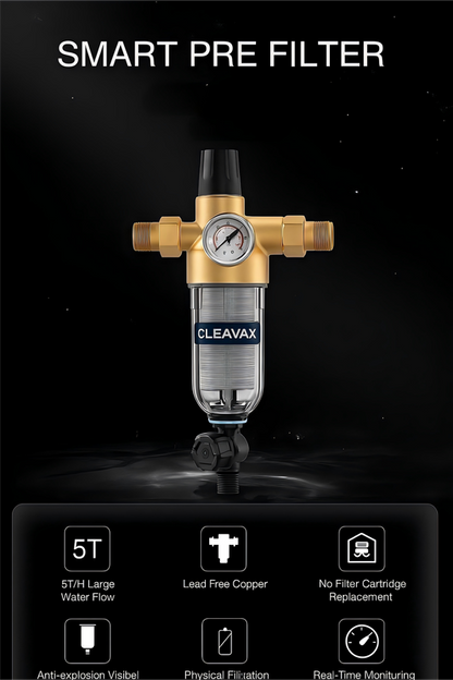 Whole‑House Sediment Pre‑Filter System – 40 Micron Mesh, Up to 5.5 GPM Flow