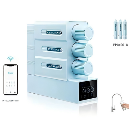 Under Sink Reverse Osmosis (RO) Water Filtration System with PP, Activated Carbon, and RO Membrane, Dual Outlet with 3.2-Gallon Tank