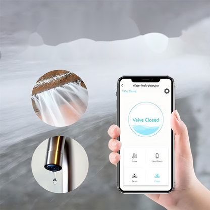 Smart Wi-Fi Water Leak Detector with Automatic Shut-Off Valve, Dual Monitoring System, 13.6 GPM Flow Rate, 3/4 in. Inlet/Outlet, App Control and Sound Alarm