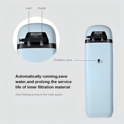 8.8 GPM Smart Whole House Water Softener with 5.3-Gallon Salt Tank, Intelligent Control Valve, Reverse Regeneration, Leak Protection & Wireless Remote